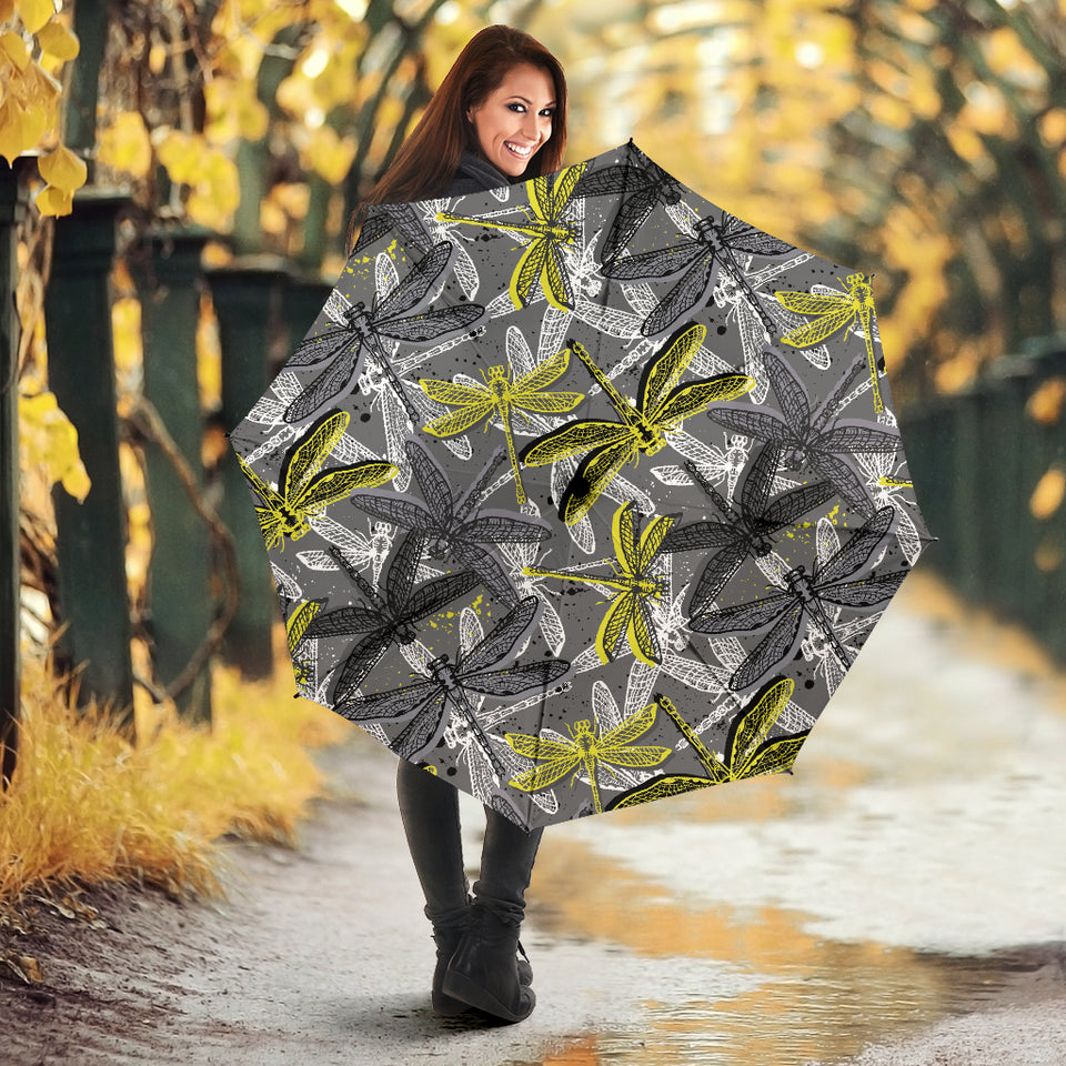 Hand Drawn Dragonfly Pattern Umbrella