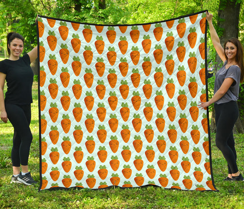 Carrot Pattern Print Design 03 Premium Quilt
