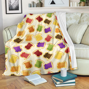 Bread Toast Pattern Print Design 02 Premium Blanket