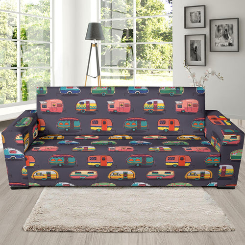 Camper Van Pattern Print Design 02 Sofa Slipcover