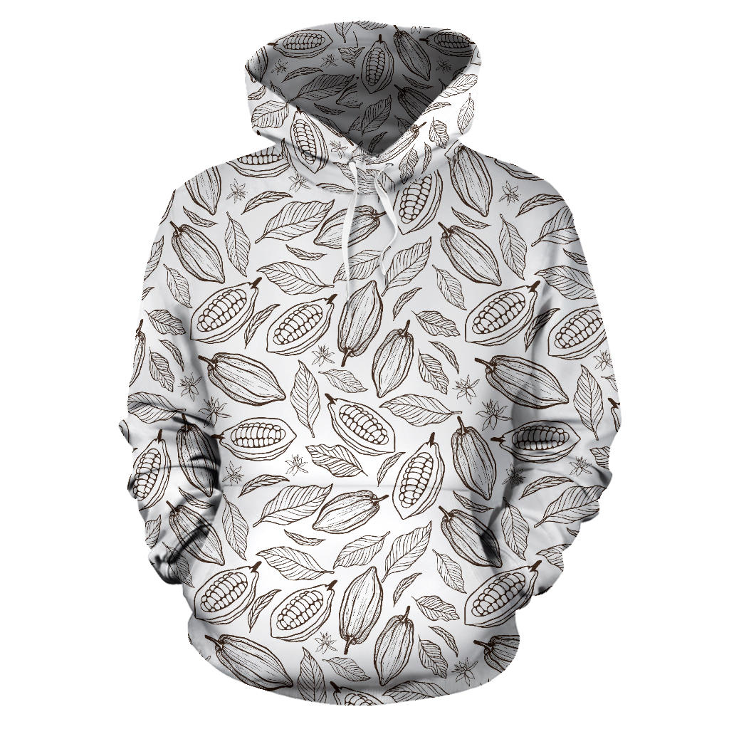 Cocoa Beans Leaves Pattern Men Women Pullover Hoodie