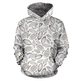Cocoa Beans Leaves Pattern Men Women Pullover Hoodie