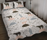 Polar bears star poka dot pattern Quilt Bed Set