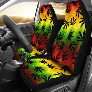 Canabis Marijuana Weed Pattern Print Design 03 Universal Fit Car Seat Covers