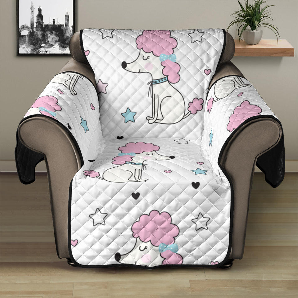 Cute poodle dog star pattern Recliner Cover Protector