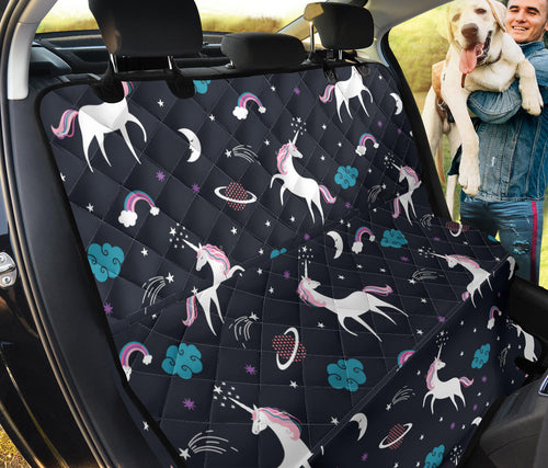Unicorn Rainbows Moon Clound Star Pattern Dog Car Seat Covers
