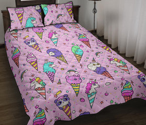 Cute ice cream cone animal pattern Quilt Bed Set