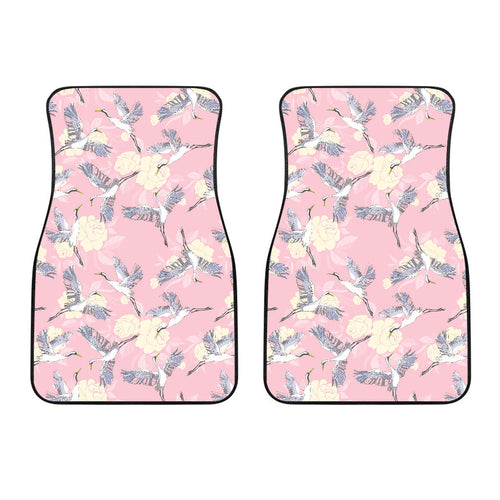 Japanese Crane Rose Pattern Front Car Mats