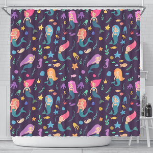 Beautiful Mermaid Fish Jellyfish Algae Other Marine World Shower Curtain Fulfilled In US