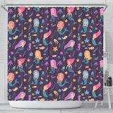Beautiful Mermaid Fish Jellyfish Algae Other Marine World Shower Curtain Fulfilled In US