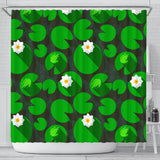 Frog Waterlily Pattern Shower Curtain Fulfilled In US