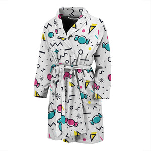 Candy Design Pattern Men'S Bathrobe