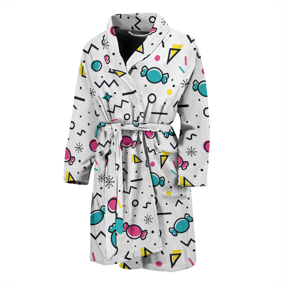 Candy Design Pattern Men'S Bathrobe