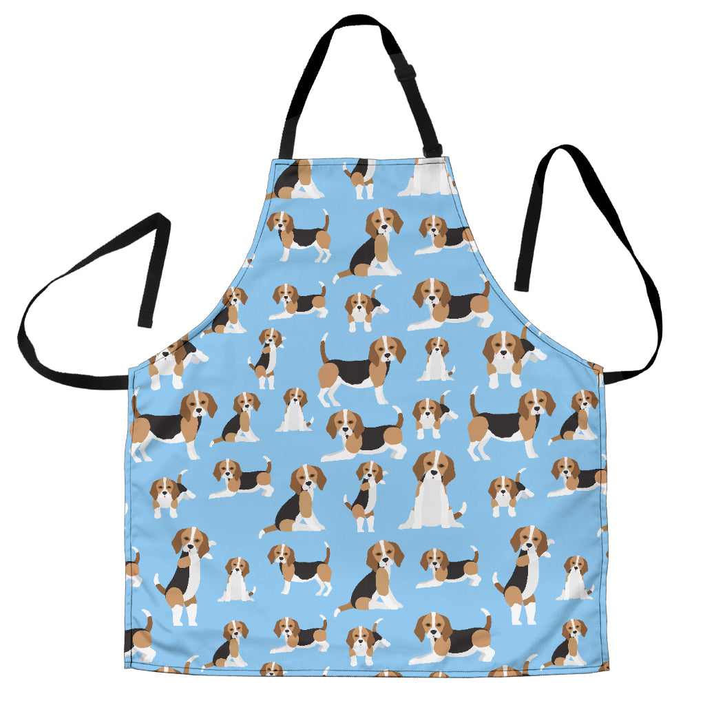 Beagle Dog Blue Background Pattern Adjustable Apron