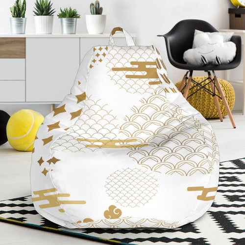 Beautiful Gold Japanese Pattern Bean Bag Cover