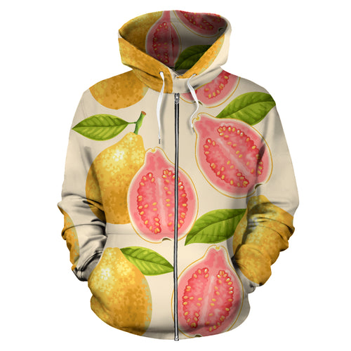Beautiful Guava Pattern Zip Up Hoodie
