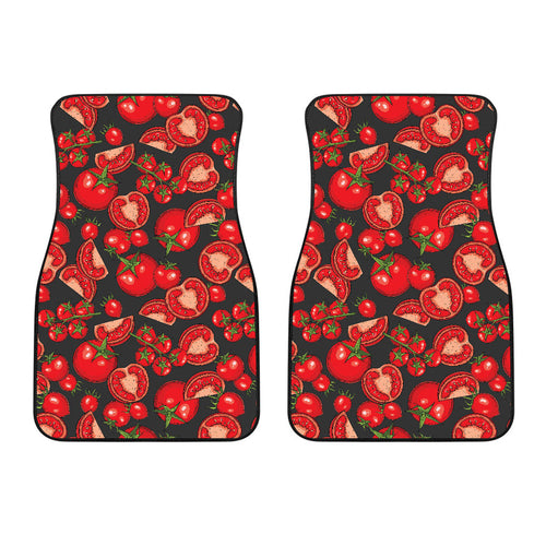 Tomato Black Background Front Car Mats