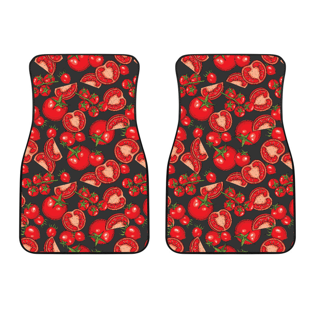 Tomato Black Background Front Car Mats