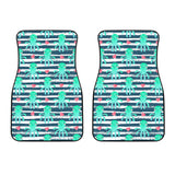 Cute Octopuses Heart Striped Background Front Car Mats