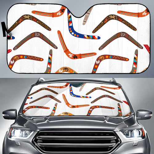 Boomerang Australian Aboriginal Ornament Pattern Car Sun Shade