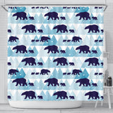 Polar Bear Winter Snow Pattern Shower Curtain Fulfilled In US