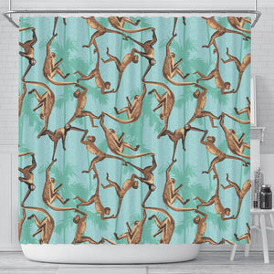 Monkey Palm Tree Background Shower Curtain Fulfilled In US