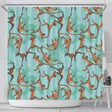Monkey Palm Tree Background Shower Curtain Fulfilled In US
