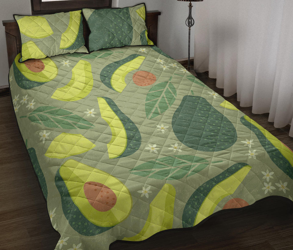 Avocado pattern Quilt Bed Set