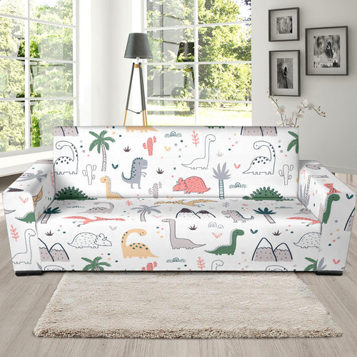 Cute Cartoon Dinosaurs Tree Pattern Sofa Slipcover