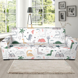 Cute Cartoon Dinosaurs Tree Pattern Sofa Slipcover