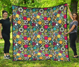 Gear Pattern Print Design 03 Premium Quilt