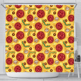Pizza Texture Pattern Shower Curtain Fulfilled In US