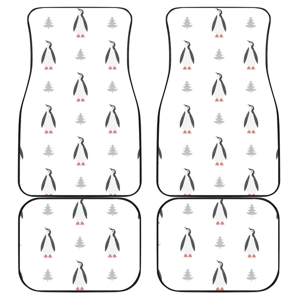 Penguin Pattern Front And Back Car Mats