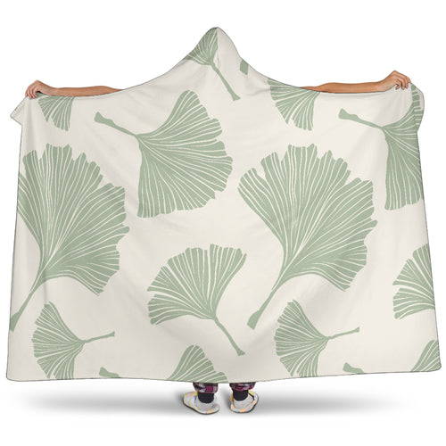 Ginkgo Leaves Pattern Hooded Blanket