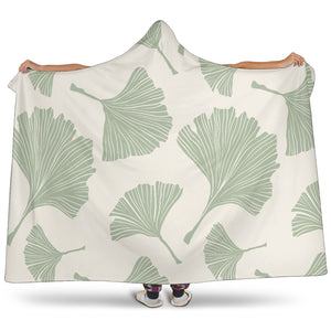 Ginkgo Leaves Pattern Hooded Blanket
