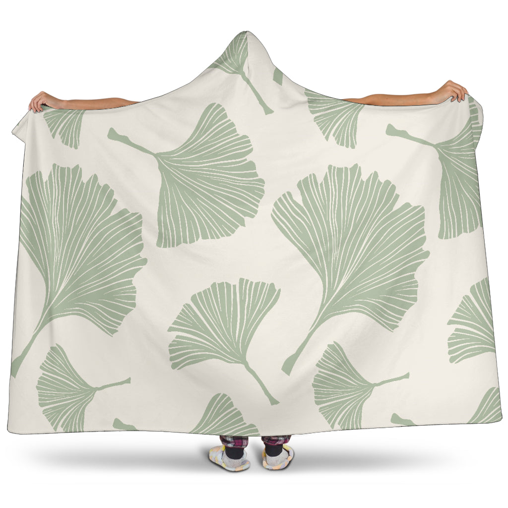 Ginkgo Leaves Pattern Hooded Blanket