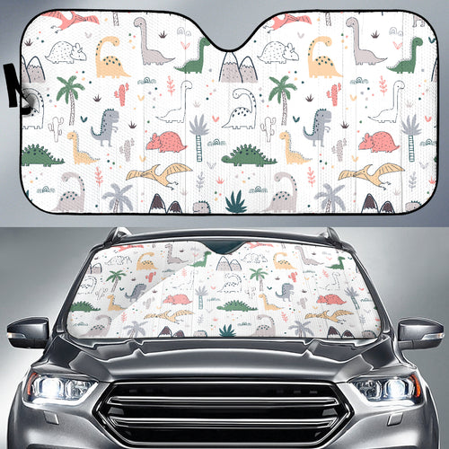Cute Cartoon Dinosaurs Tree Pattern Car Sun Shade