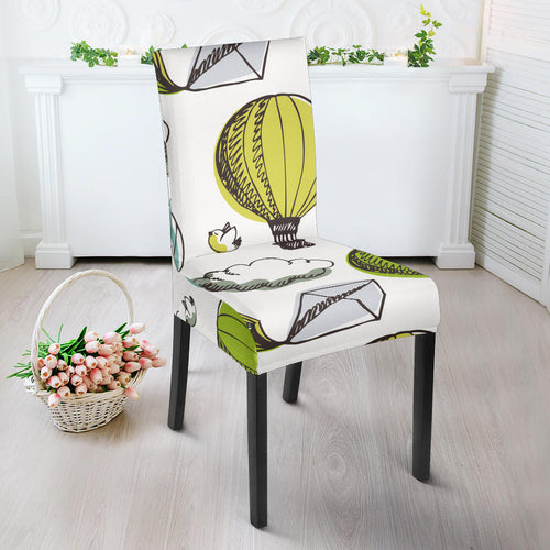 Hot Air Balloon Bird Cloud Pattern Dining Chair Slipcover