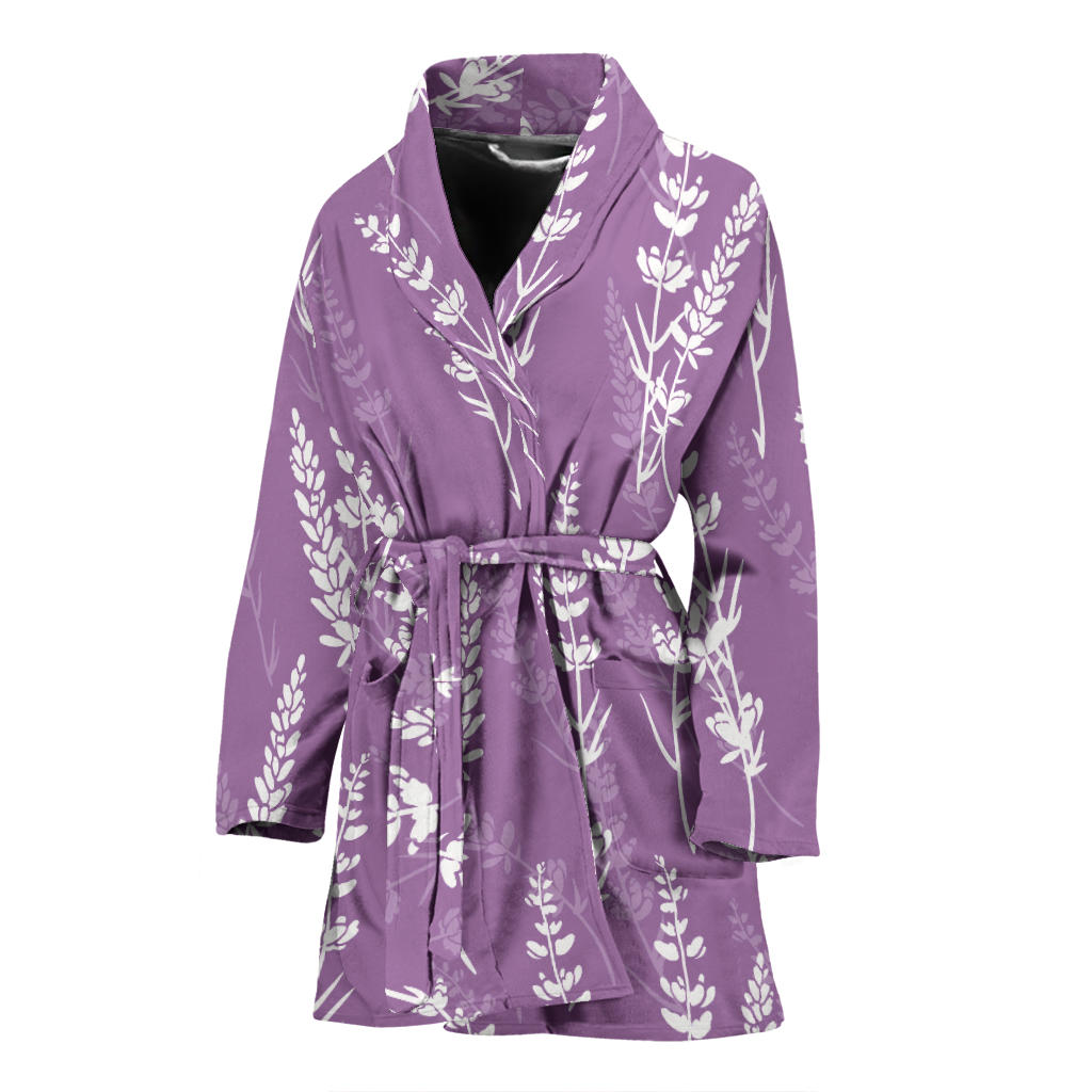 Lavender Flowers Purple Pattern Women'S Bathrobe