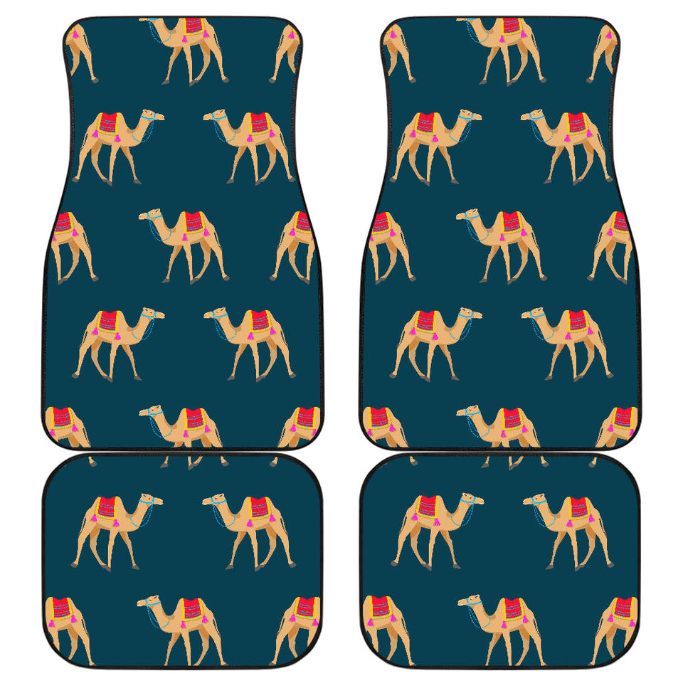 Camel Pattern Blue Blackground Front And Back Car Mats