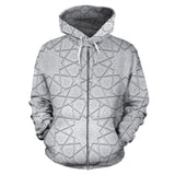 Arabic Star Pattern Zip Up Hoodie
