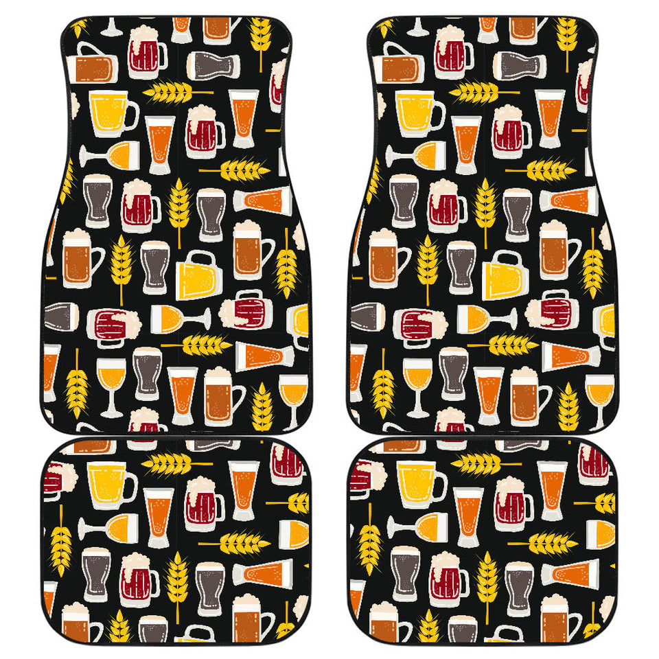 Beer Type Pattern Front And Back Car Mats