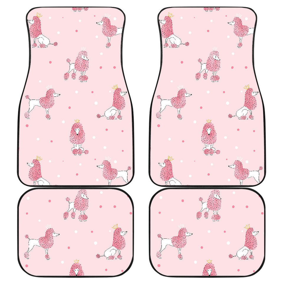Poodle Dog Pink Color Theme Front And Back Car Mats