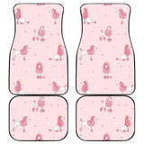 Poodle Dog Pink Color Theme Front And Back Car Mats