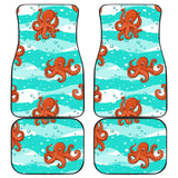Octopuses Sea Wave Background Front And Back Car Mats