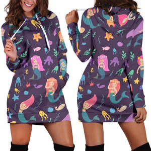 Beautiful Mermaid Fish Jellyfish Algae Other Marine World Women'S Hoodie Dress