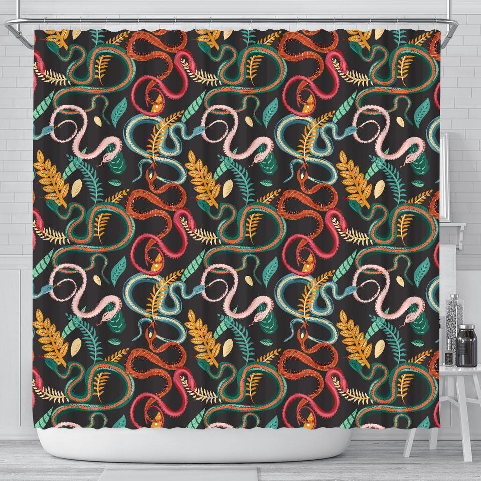 Colorful Snake Plant Pattern Shower Curtain Fulfilled In US