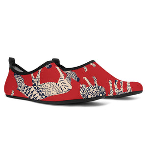 Zebra Abstract Red Background Aqua Shoes