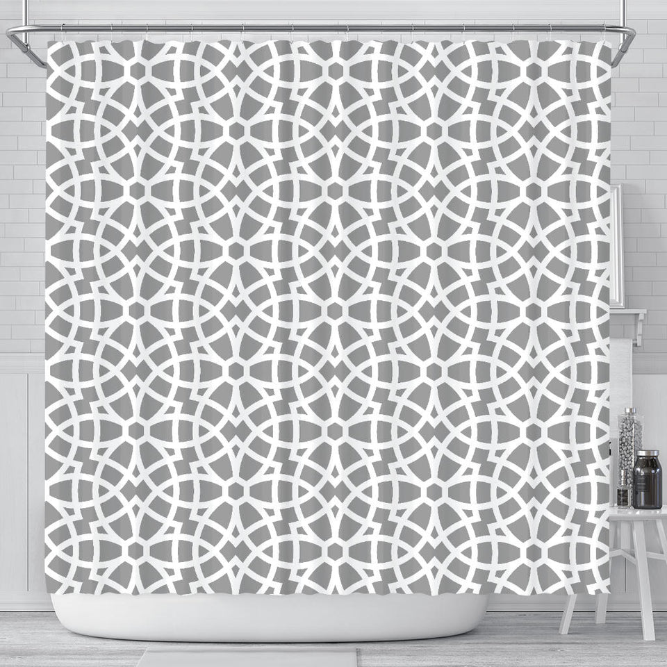 Arabic Gray Pattern Shower Curtain Fulfilled In US