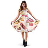 Cake Cupcake Sweets Pattern Sleeveless Midi Dress